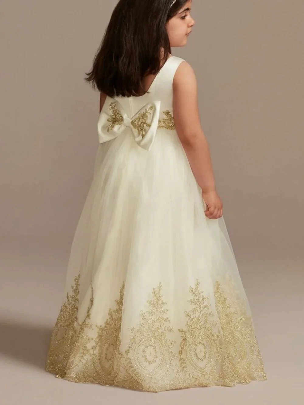 Organza Corded Applique Flower Girl Tank - Picture 2 of 2
